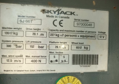 Skyjack SJ66 T Teleskoparbeitsbühne Diesel 22,12 m Arbeitshöhe #2476208